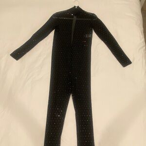 Sheer Black Glitter Jumpsuit - S